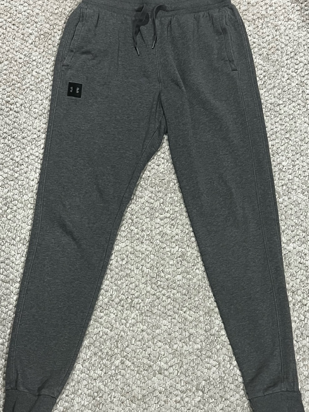 Under Armour Sweatpants Mens Medium Gray Drawstring Fleece Jogger Workout Gym